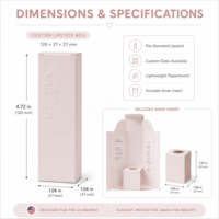 Boîte en papier personnalisée pour rouge à lèvres, boîte cosmétique pliante de luxe avec insert, logo personnalisé imprimé, emballage cadeau pour rouge à lèvres