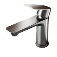 Robinet de lavabo en acier inoxydable à poignée unique, eau chaude et froide, avec cartouche céramique, montage sur plan, simplicité moderne, garantie 5 ans