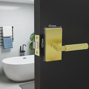 Cerradura de Puerta Moderna de Aleación de Zinc con Placa Rectangular y Manija Recta Moleteada para Puerta Interior de Paso/Privacidad, Compatible con OEM - Product Image 3