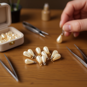 Perle a goccia ILAN da 10 mm per incollaggio e creazione di gioielli - Product Image 1