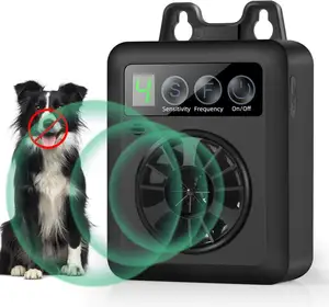 2023 New Rechargeable Waterproof Ultrasonic Outdoor Dog Stop Bark Deterrent Dog Bark Control Device Pet Anti Barking Device