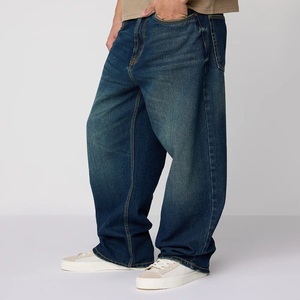 Jeans pour hommes personnalisés, style hiver, coupe large, imprimés Hip Hop, délavés, ODM, 100% Coton, respirants, taille mi-haute, coupe ample - Product Image 5