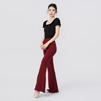Pantalon de danse pour femmes, faux pantalon deux pièces à bas évasé, pantalon long de yoga pour adultes