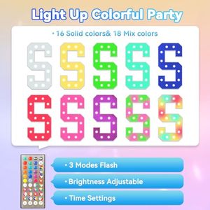 Lettres lumineuses à 34 couleurs changeantes, 4 <span class=keywords><strong>pieds</strong></span> de haut avec télécommande, grandes lettres pour les décorations de fête, de mariage, de remise de diplôme, d'anniversaire - Product Image 3