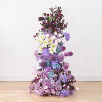 Kunstzijde stof handgemaakte bloemenset bloemenrij bruiloft achtergrond nep bloemstuk banket podiumdecoratie