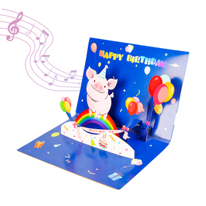 3D Pop up Tarjeta <span class=keywords><strong>de</strong></span> <span class=keywords><strong>Cumpleaños</strong></span> Musical Animal Tema Personalizado <span class=keywords><strong>de</strong></span> Lujo Hecho a Mano Blancanieves Papel Ecológico para Niños Adultos Sobre - Product Image 2