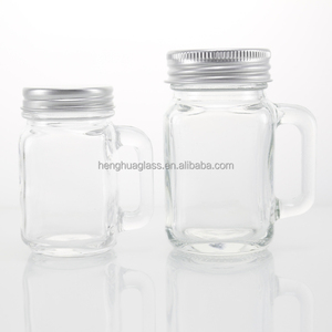 Nhà Máy Giá Biểu Tượng Tùy Chỉnh 1Oz 1.6Oz 30Ml 50Ml Thủy Tinh Nước Giải Khát Uống Nước Trái Cây Bia Mug Mason Lọ Với Xử Lý Và Nắp - Product Image 1