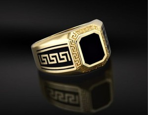 Bagues en obsidienne de luxe personnalisées pour hommes, style hip-hop, vintage, islamique, turc, punk noir, bijoux en pierres précieuses, vente en gros, cadeau - Product Image 6