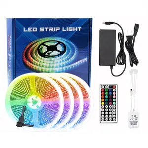 超长RGB 5050变色LED灯带套件44钥匙遥控Led灯带套件，用于卧室，厨房