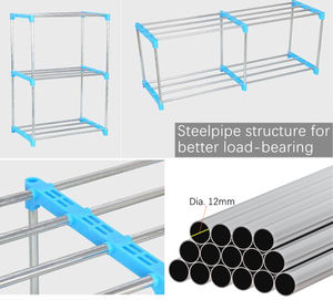 Bibliothèque à 2 colonnes non tissées, meuble de <span class=keywords><strong>rangement</strong></span> en métal modulaire, multifonctionnel, pliable, pour jouets d'enfants - Product Image 4