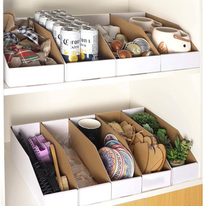 B667 <span class=keywords><strong>blanc</strong></span> carton ondulé bacs de rangement boîtes garde-manger organisateur bacs <span class=keywords><strong>étagère</strong></span>s Garage bureau Organisation en gros pièces boîte - Product Image 4