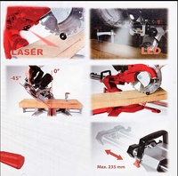 Scie à onglet électrique composée 2000W, Scie à carrelage 20A 110V-240V, Scie à onglet électrique industrielle pour la découpe du bois