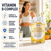 LUVVITA OEM Vitamine B B12 en gélules souples, marque privée, compléments alimentaires, 5000mg, Halal, Vitamine B Complexe en gélules souples