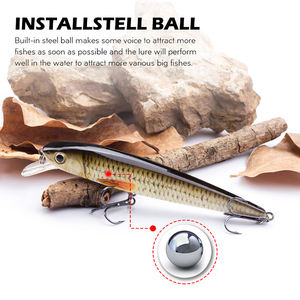 Señuelo de Pesca de Agua Salada de Plástico Duro de 112 mm y 11 g, Cebo Artificial para Carpas, Gusanos, con Anzuelos Triples, para Pesca en Superficie, Salmón de Mar - Product Image 3