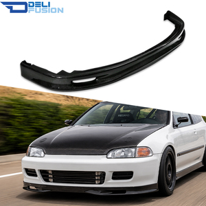 สปอยเลอร์กันชนหน้าทรง SPON สำหรับ Honda Civic EG ปี 1992-1999 ลายคาร์บอนไฟเบอร์ PP สีดำ ชุดแต่งกันชนหน้า - Product Image 1