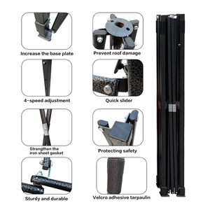 Tente pop-up pliante portable <span class=keywords><strong>3</strong></span>*3m avec fenêtre 10x10ft Tente d'événement noire en PVC pour l'extérieur et le jardin - Product Image 2