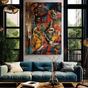 Dipinto a Olio Astratto Moderno Colorato, Arte Murale su Tela Fatta a Mano per Decorazione Casa - Product Image 5