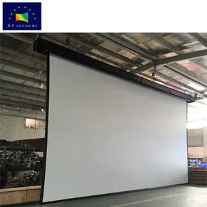 Xyscreens Ukuran Besar 60-500 Inch Cerdas Remote Control Tab Ketegangan Motorized Layar Proyektor dengan Proyeksi Kain