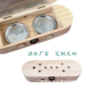 Zapatos de madera para moxibustión, calentadores de pies de madera maciza con varillas de moxa para uso doméstico - Product Image 4