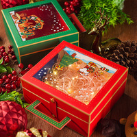 Nouvelle boîte-cadeau de noël belle boîte-cadeau de noël réveillon de noël accompagnant cadeau boîte vide papier kraft matériel d'emballage