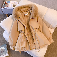 Nouvelle Veste d'Hiver pour Femme, Tendance, Ceinturée, Fourrée à Capuche, Grande Taille, Manteau Épais Uni
