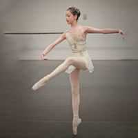 Robe de ballet, jupe, costume de scène Cupidon, blanc et or pour adultes