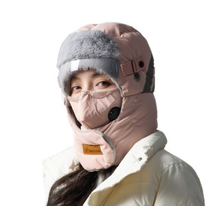 Winter Outdoor Unisex Windproof Balaclava Hat With Face Mask And Ear Protection Adjustable Beige Khaki Dark Gray Black Pink - Product Image 5