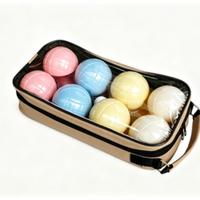 Ensemble de 8 boules de pétanque en plastique multicolores de 90 mm avec sac et mesureur en plastique avec cordon pour jeu de pelote en plein air