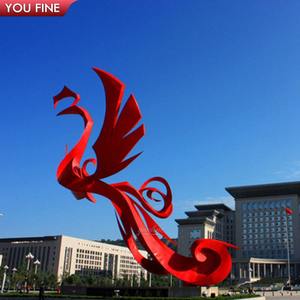 Estátua de phoenix de aço inoxidável colorida, tamanho grande, para áreas externas - Product Image 4