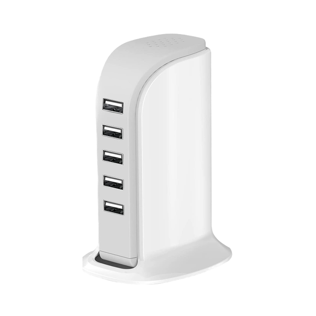 20W USB-C Fast Charger Station 5-Port PD Multi-Port Electric Desktop Adapter with QC3.0 Eco-Friendly Design for Laptops Devices