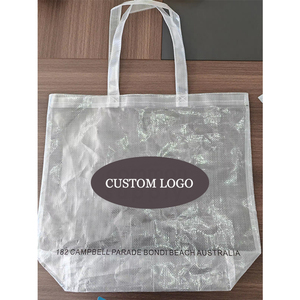 Túi tote lớn trong suốt cá nhân hóa, dùng đi biển, mua sắm, tái sử dụng, in logo tùy chỉnh, chất liệu nhựa <span class=keywords><strong>PP</strong></span> dệt trong suốt - Product Image 2