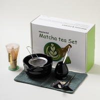 Ensemble de thé Matcha BAMBUS 7 pièces, style japonais, bol à thé Matcha avec bec verseur, fouet à thé Matcha de couleur Matcha, 100 dents, en céramique, neuf
