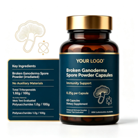 Poudre de spores de Ganoderma brisées 60 capsules Supplément de champignon Reishi Stimulant immunitaire Personnalisation OEM ODM pour le soutien de la santé