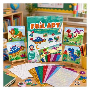 Kit de Arte con Láminas Temáticas de Vehículos, Tarjetas Brillantes de Autos y Aviones, Proyecto Creativo Práctico, Actividad Escolar para Niños - Product Image 1