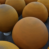 Fontaine sphère avec forme de boule en métal acrylique acier corten pour décoration de fête de mariage debout au sol