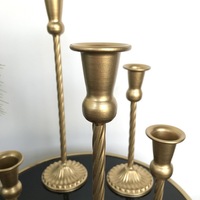 Chandelier rustique européen en fer pour une seule bougie, centre de table de mariage, décoration pour banquets et événements