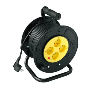 Industrial plug extension cable reel with multifunction socket 4 outlet