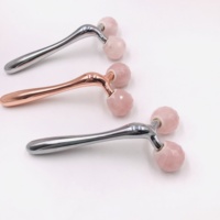 Rouleau de Massage en Y à quartz rose, Massage Facial, raffermissant, beauté du corps, en cristal, pour le visage, cadeau, nouveau produit