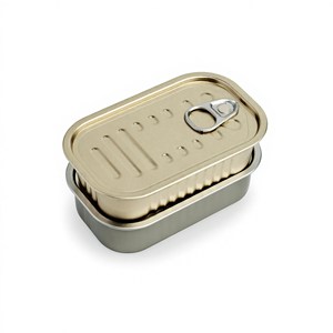 Direct usine, boîte de conserve alimentaire vide <span class=keywords><strong>en</strong></span> deux parties 150G 160G pour thon et pilchards, logo personnalisé - Product Image 2