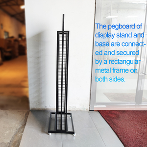 Giá đỡ trưng bày kính mắt dạng bảng lỗ kim loại Mingtang, giá để kính mắt bán lẻ, có móc và bánh xe - Product Image 4