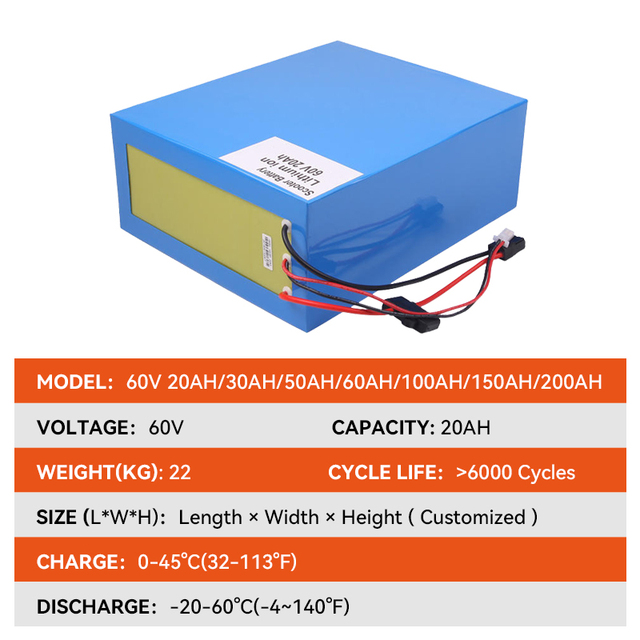 OEM ODM 36V-72V 20Ah-200Ah Rechargeable Solid State Lithium Ion Battery Packs 6000 Cycle Life 5 Year Warranty