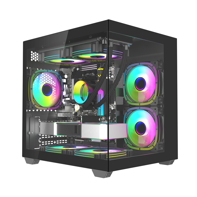 Mid Tower Desktop Side Glass White Pc Casing Cpu Game Cabinet M-atx Cooling Gaming Computer case