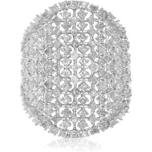 Round Cut White Diamond Cluster Engagement Ring 925 Sterling Silver Women's Jewelry - Product Image 1