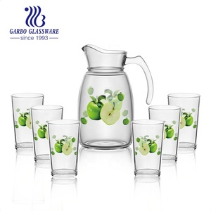 Bộ Đồ Thủy Tinh 7 Chiếc Thân Thiện Với Môi Trường Hi-Key, Bộ Bình Thủy Tinh Uống Nước, 1 Ly, 6 Bình Nước, Bộ Chanh - Product Image 5