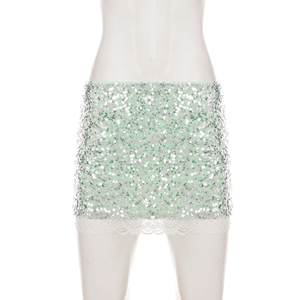 European Sequin Sparkle Lace <b>Patchwork</b> Bodycon Mini Dress Nightclub Party Stage Performance Hot Girl <b>Skirt</b> for Women - Product Image 6