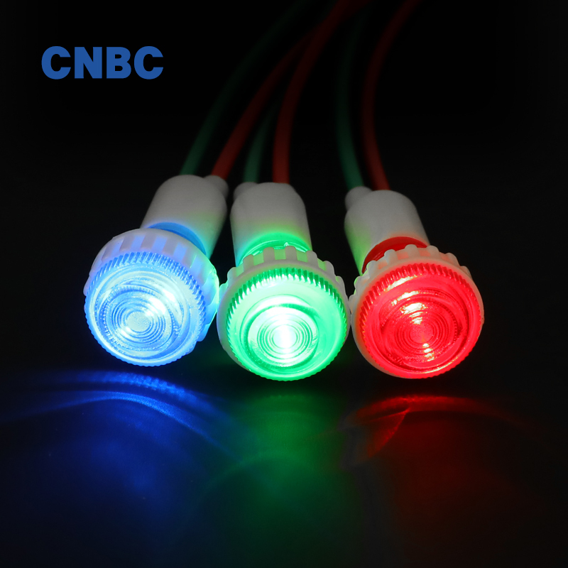 Produktbild von 12mm Panel-Leuchte – Neon, Chromfassung, Rot/Grün/Bernstein, Signallampe