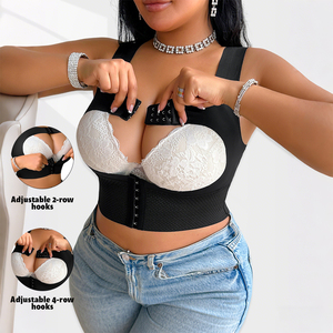 En gros Marque privée Gaine amincissante pour femme à buste ouvert, avec 2 rangées de crochets réglables, dos en maille respirante, pour le contrôle du ventre et la correction de la posture C - Product Image 4