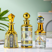 Flacon de parfum de luxe de style arabe du Moyen-Orient, Dubaï, en verre, 150 ml, 250 ml, 450 ml, flacon de présentation, plaqué or UV, gravure laser