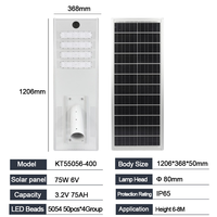 Lampadaire Solaire LED 400W IP65 au Design Moderne, Allumage/Extinction Automatique, Étanche pour Jours Nuageux et Pluvieux