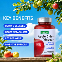 Cápsulas de Vinagre de Sidra de Manzana de Alta Potencia con Polvo de Vinagre de Sidra de Manzana, Promueven la Salud Digestiva, Apoyan la Salud Intestinal